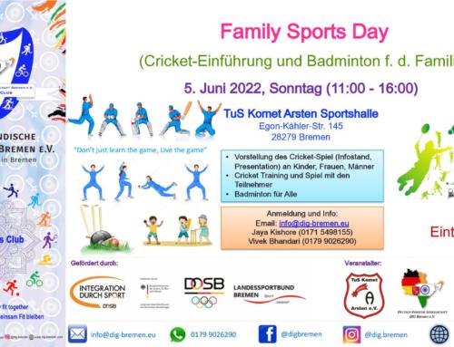 FAMILY SPORTS DAY: Cricket & Badminton